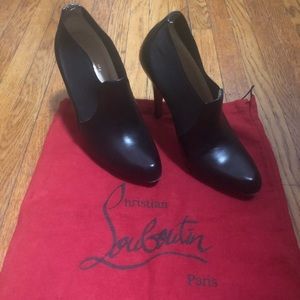 Authentic Christian Louboutin Leather Booties, 35
